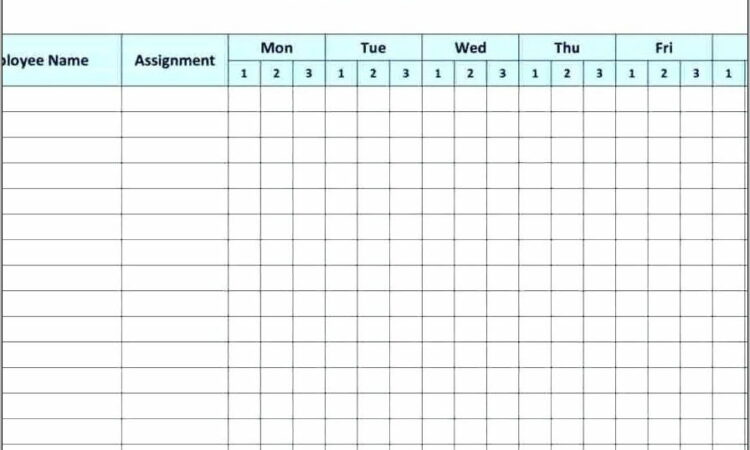 Weekly Schedule Template With Hours