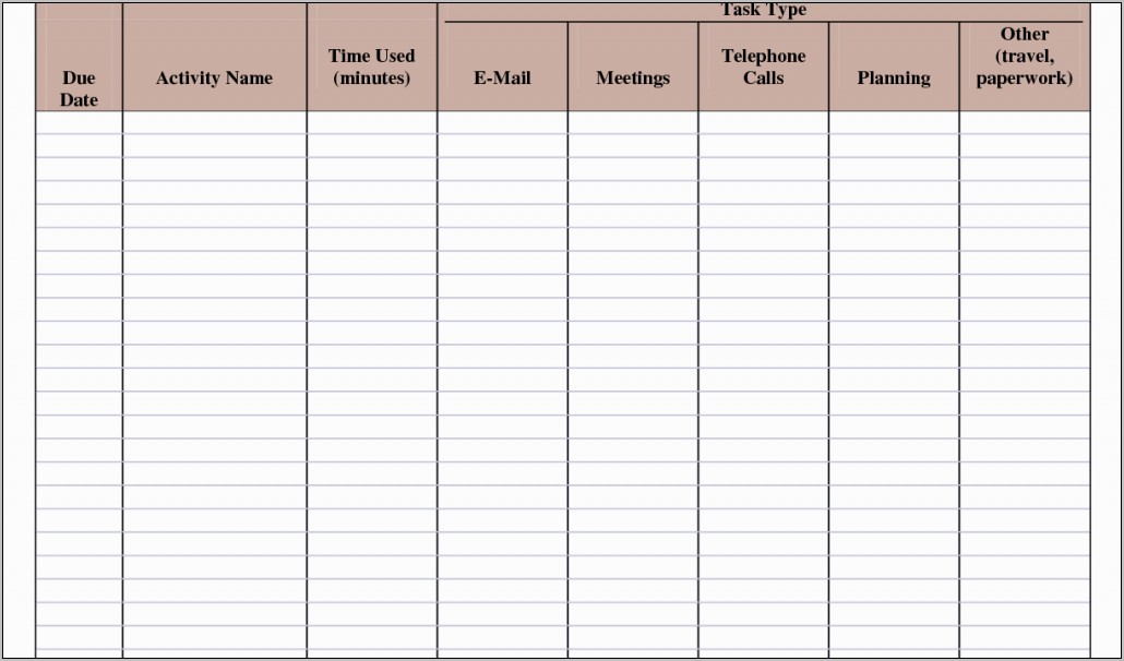 Weekly Task Spreadsheet Template