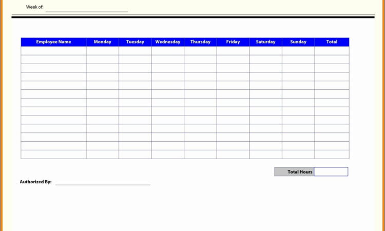 Weekly Timesheet Template Pdf