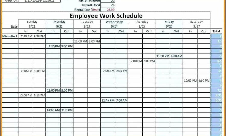 Weekly Training Schedule Template Word