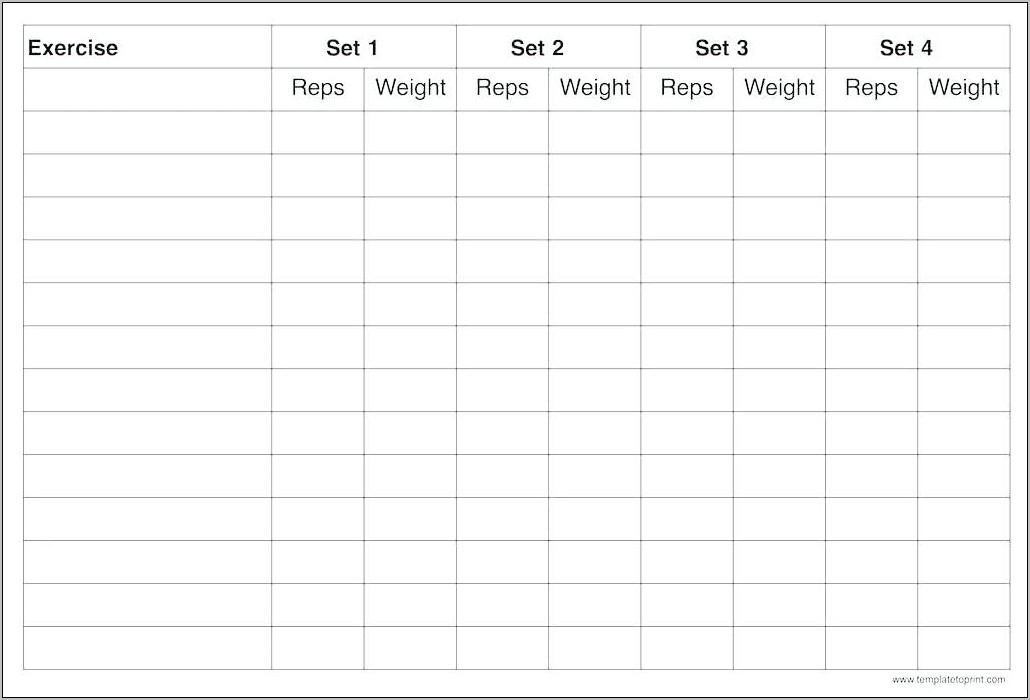 Weekly Weight Training Schedule Template