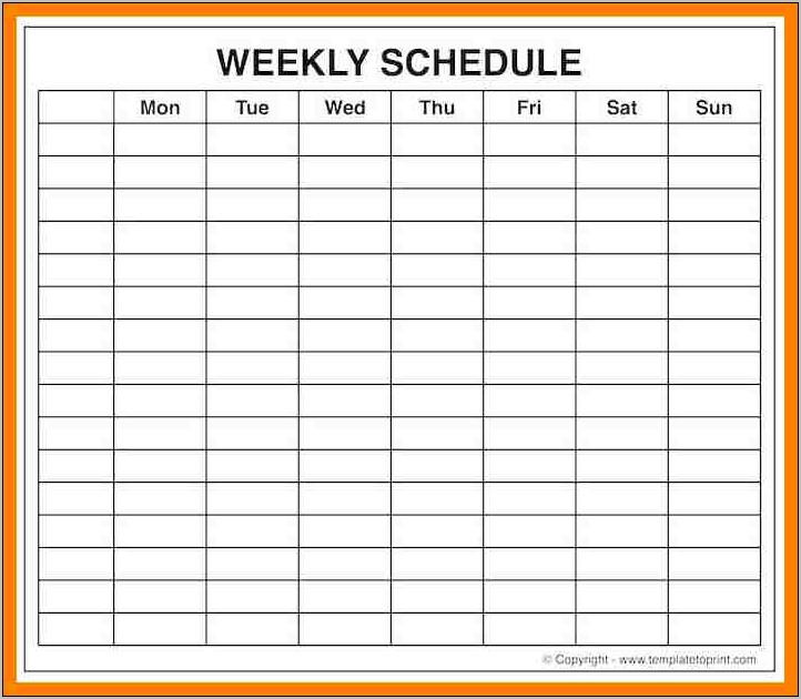 Weekly Work Schedule Template Printable