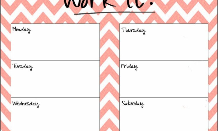 Weekly Workout Planner Template