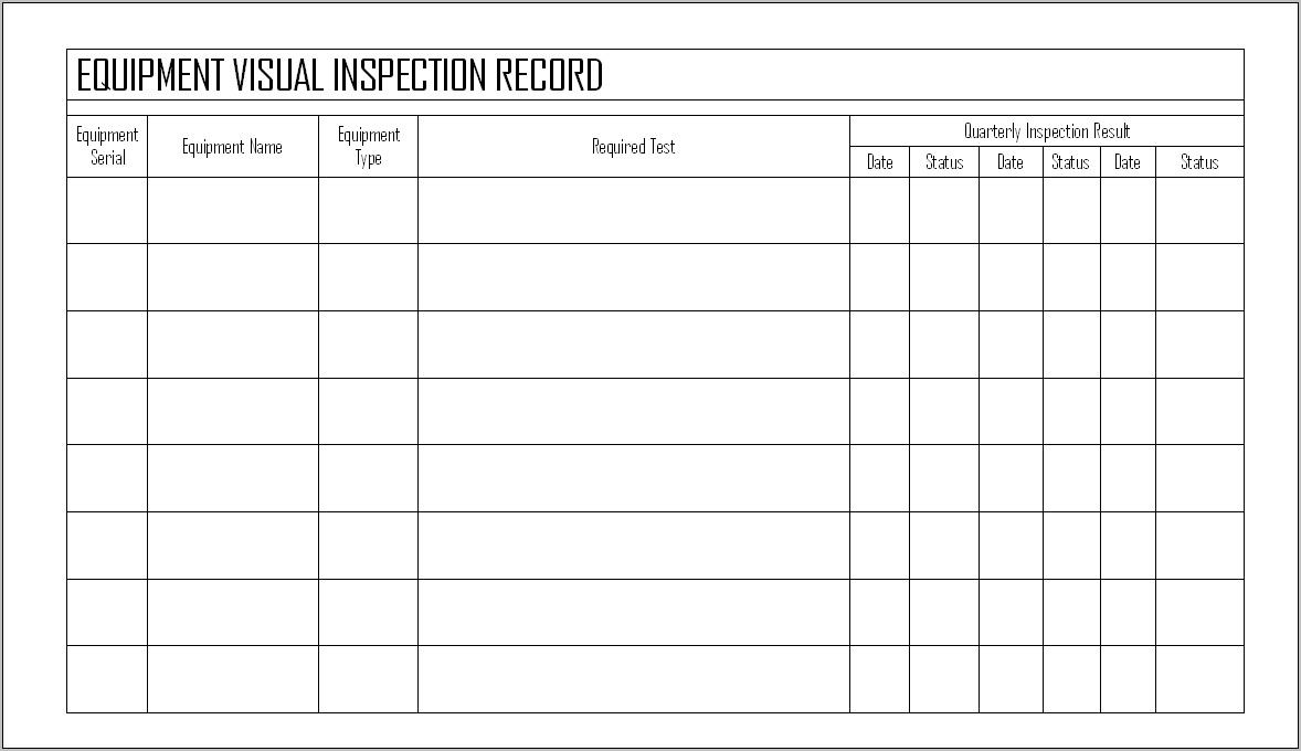 Weld Visual Inspection Report Sample