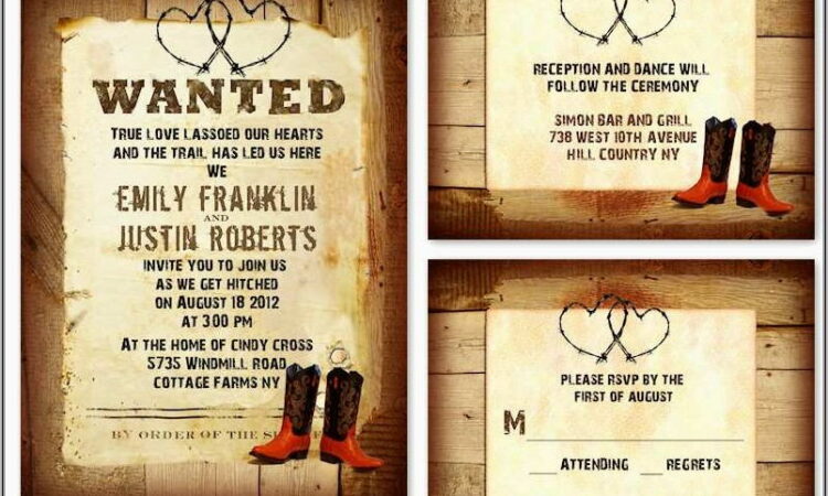 Western Wedding Invitations Templates Free