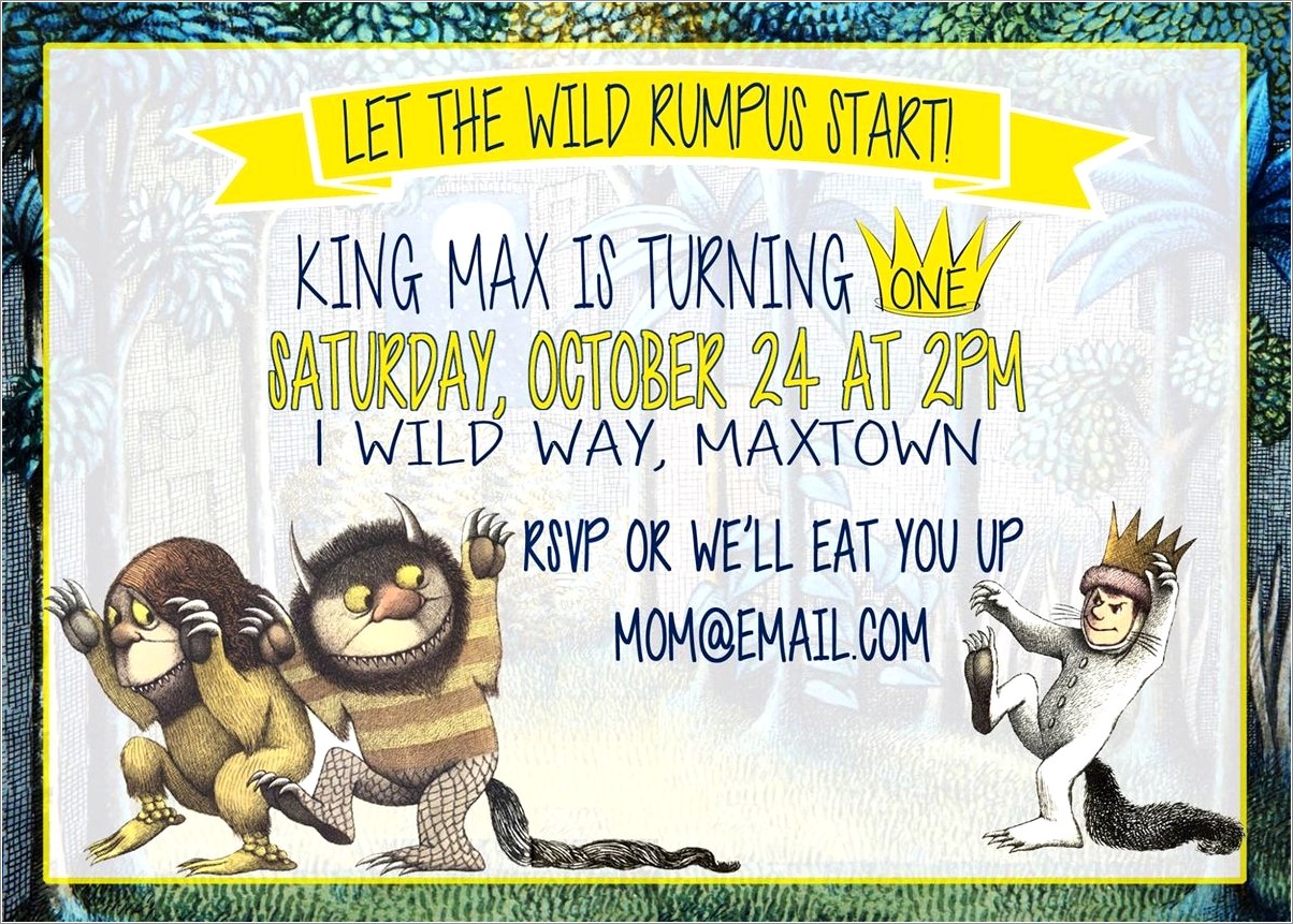 Where The Wild Things Are Birthday Invitations
