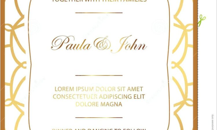 White And Gold Wedding Invitation Templates