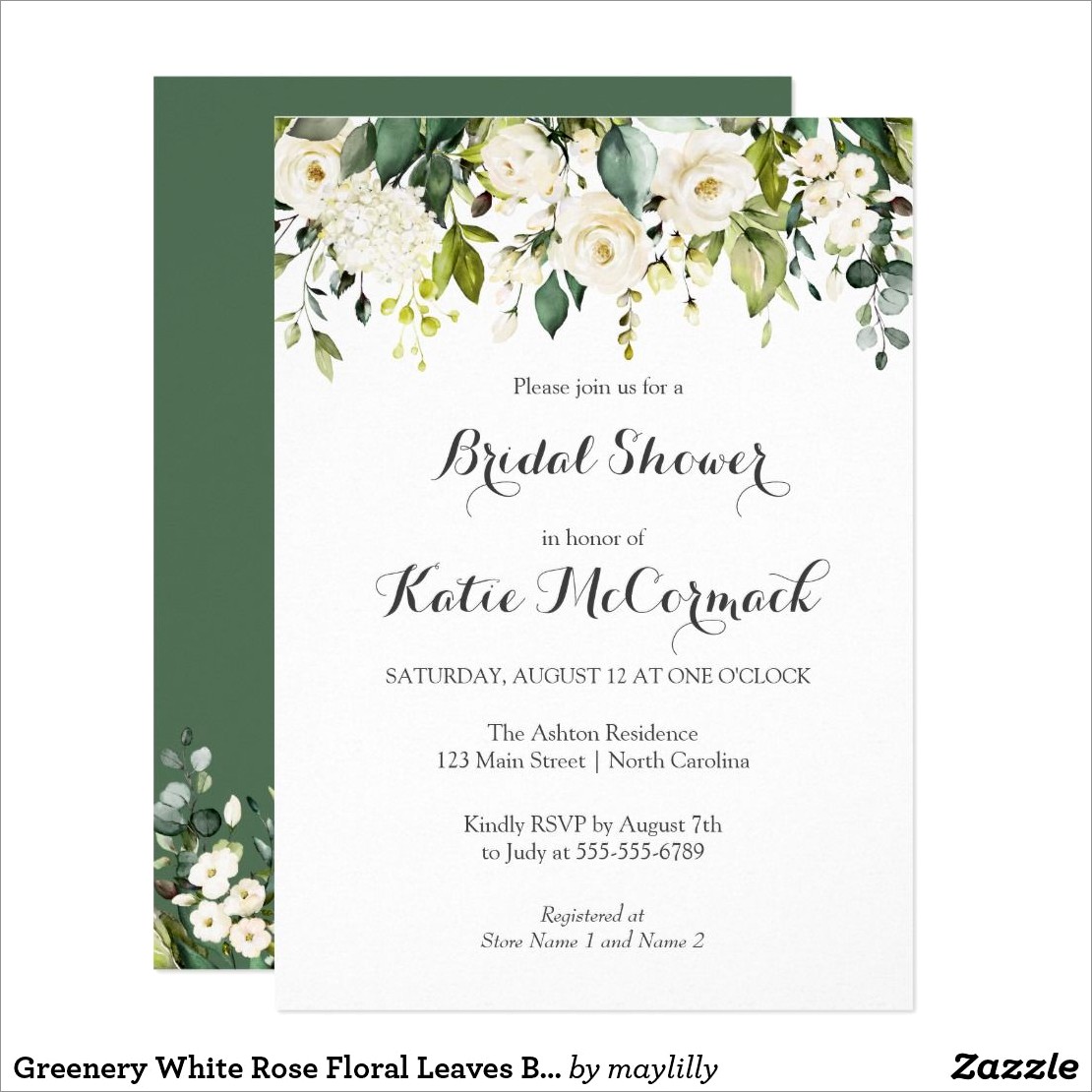 White Rose Wedding Invitations