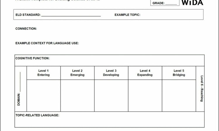 Wida Standards Lesson Plan Template