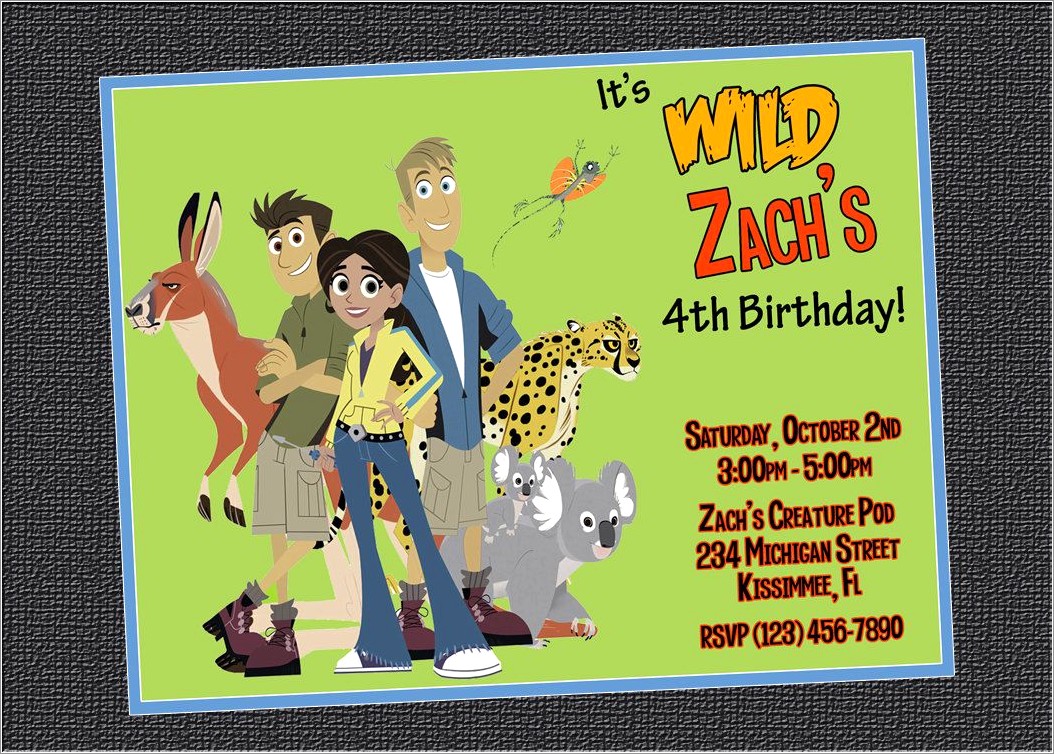 Wild Kratts Birthday Invitations Printable