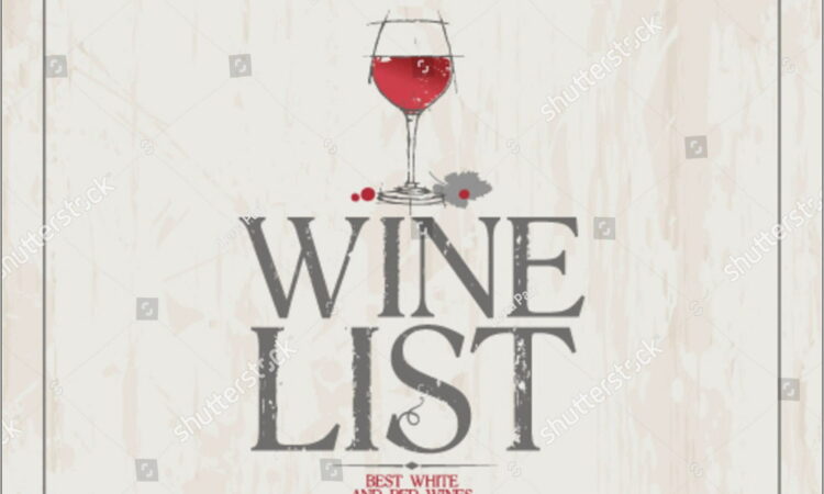 Wine List Menu Template Free