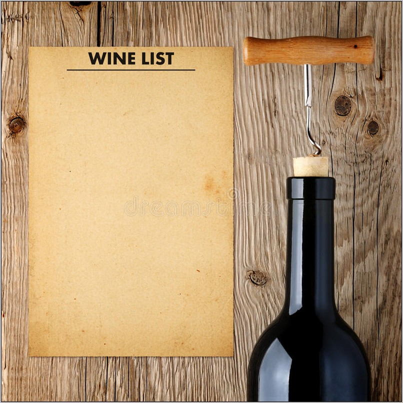 Wine List Menu Template Free Download
