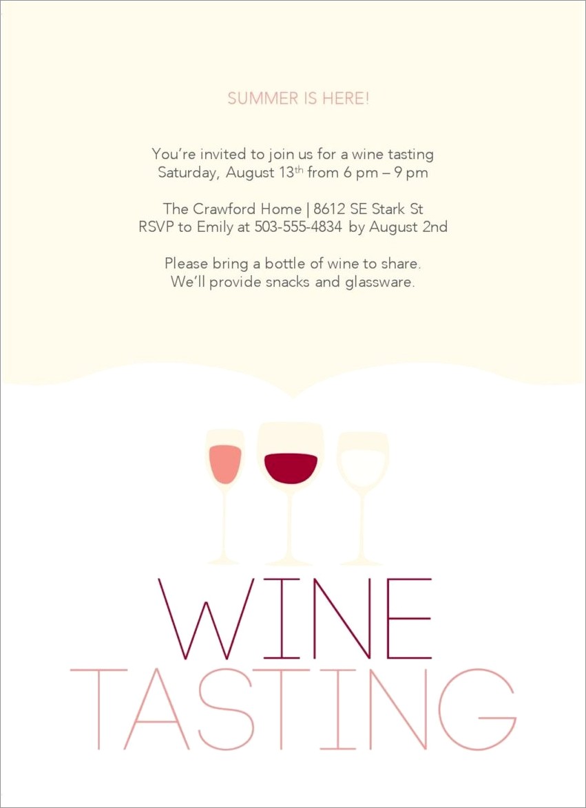 Wine Tasting Invitation Template Free