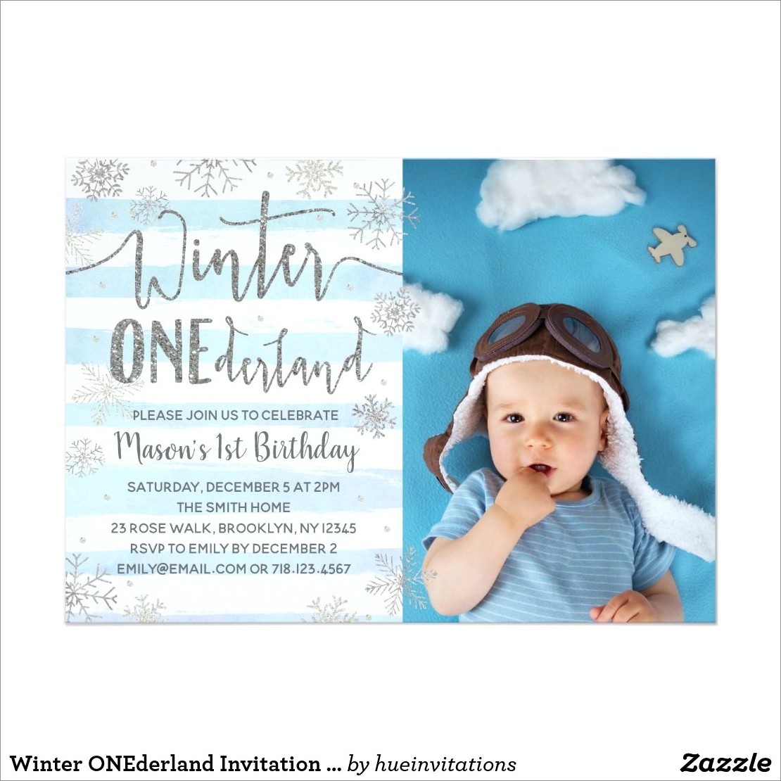 Winter Onederland Birthday Boy Invitations