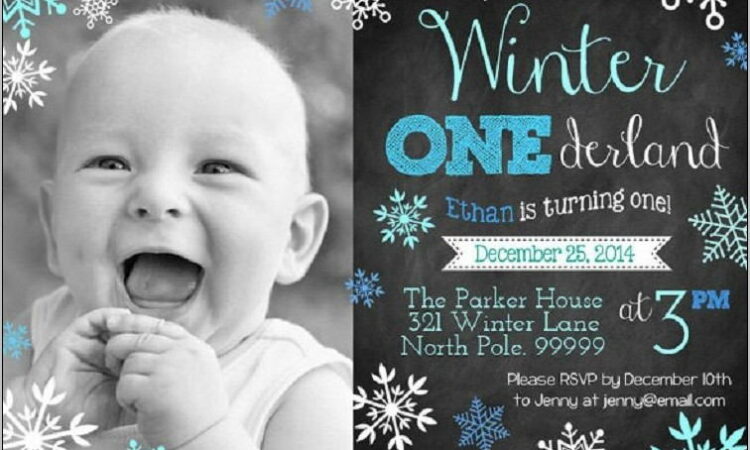 Winter Onederland Birthday Invitations Template