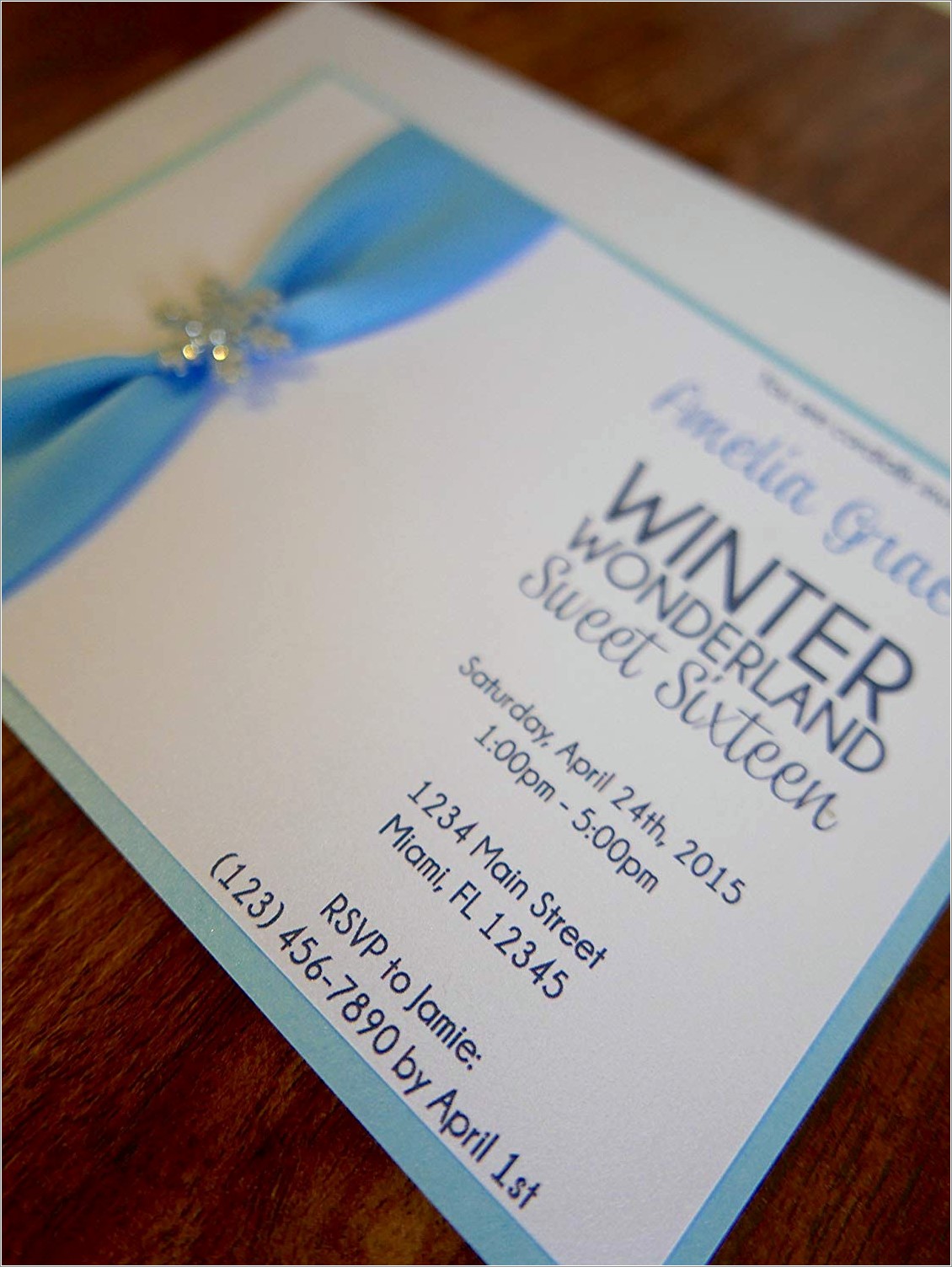 Winter Wonderland Sweet 16 Invitations