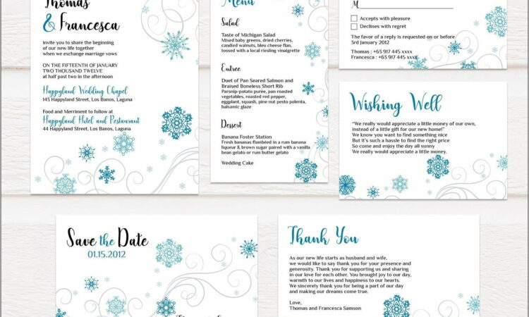 Winter Wonderland Wedding Invitation Templates