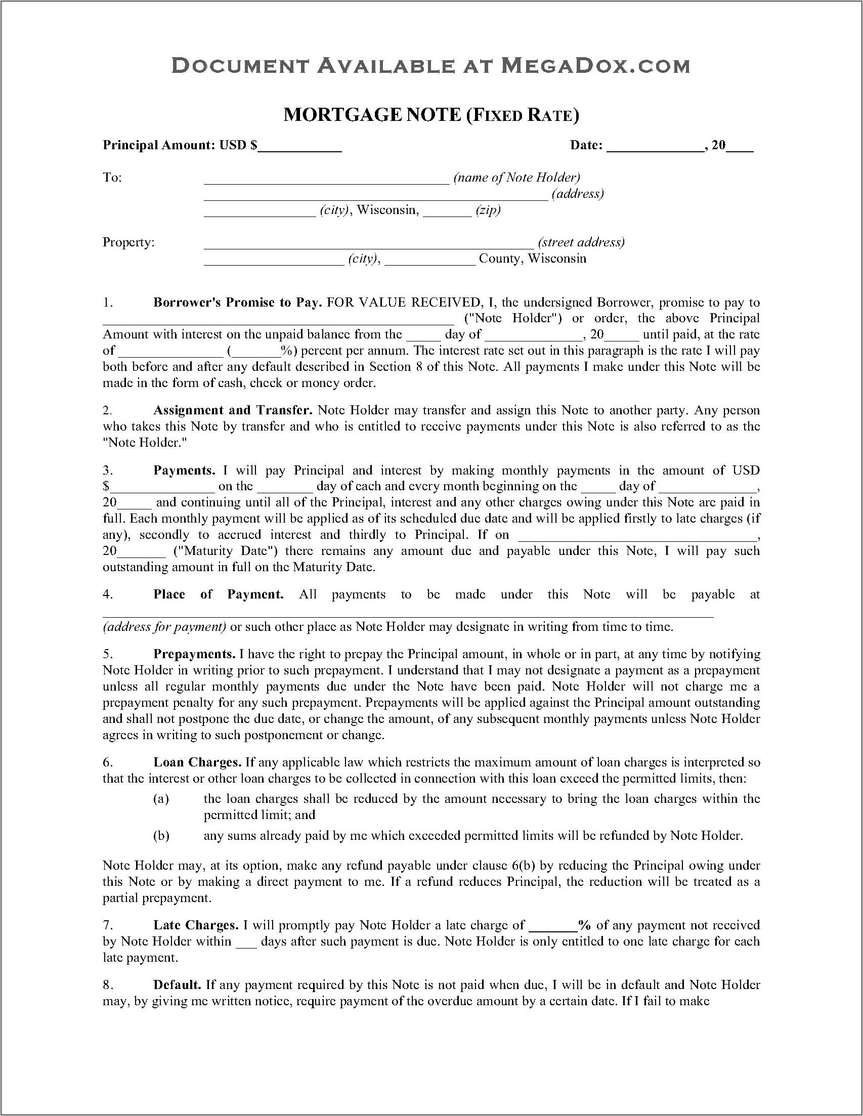 Wisconsin Escrow Agreement Form