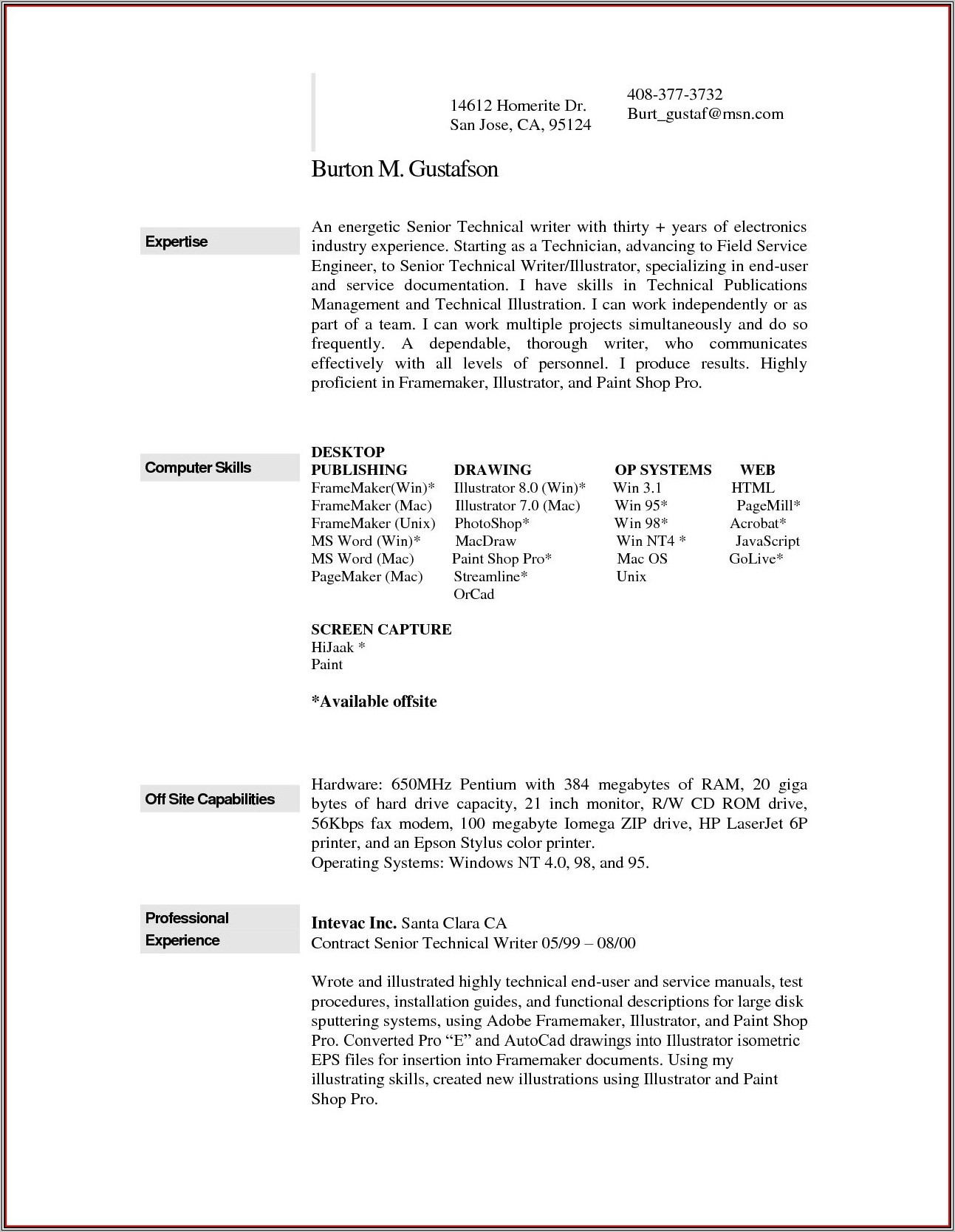 Word For Mac Resume Template