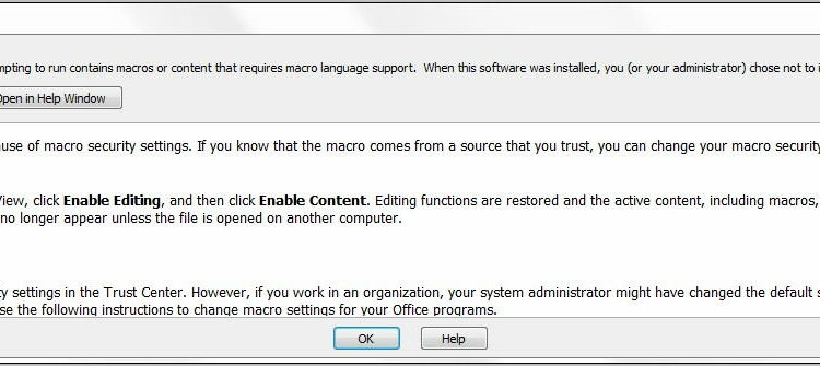 Word Macro Enabled Template Error