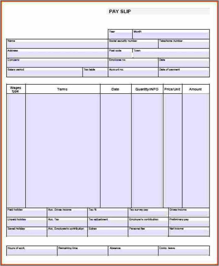 Word Pay Stub Template
