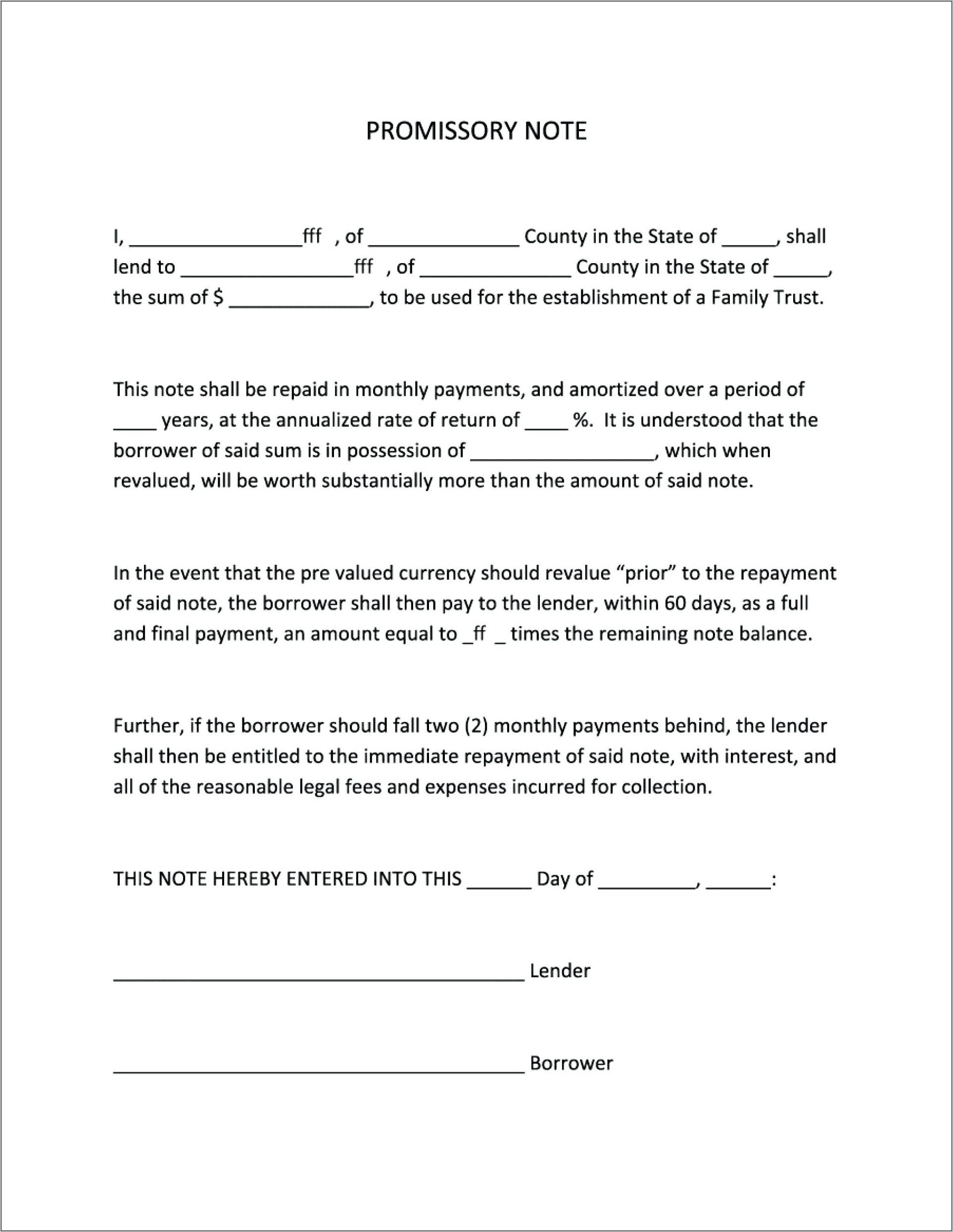 Word Promissory Note Template Download