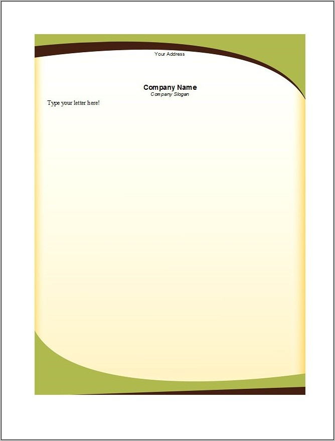 Word Template For Business Letterhead