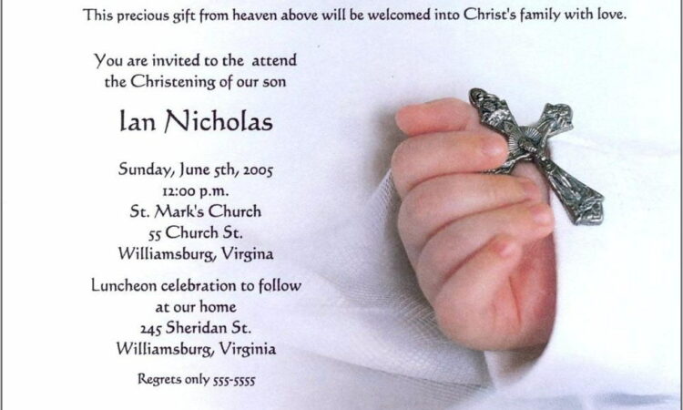 Word Templates For Baptism Invitations