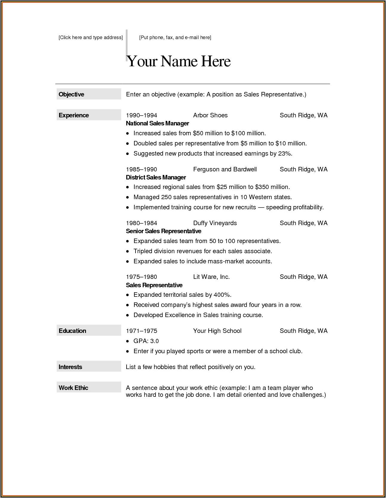 Word Templates For Resumes On Mac