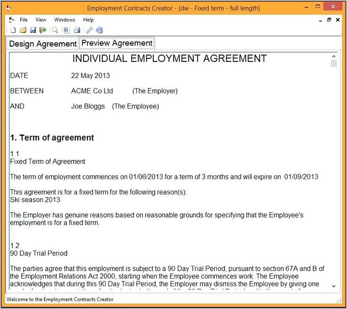 Work Contract Agreement Format India