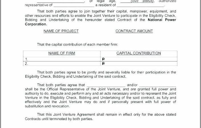 Work Contract Agreement Format Word