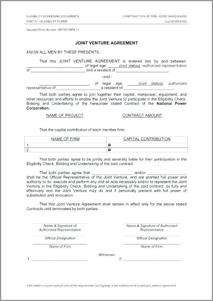 Work Contract Agreement Format Word