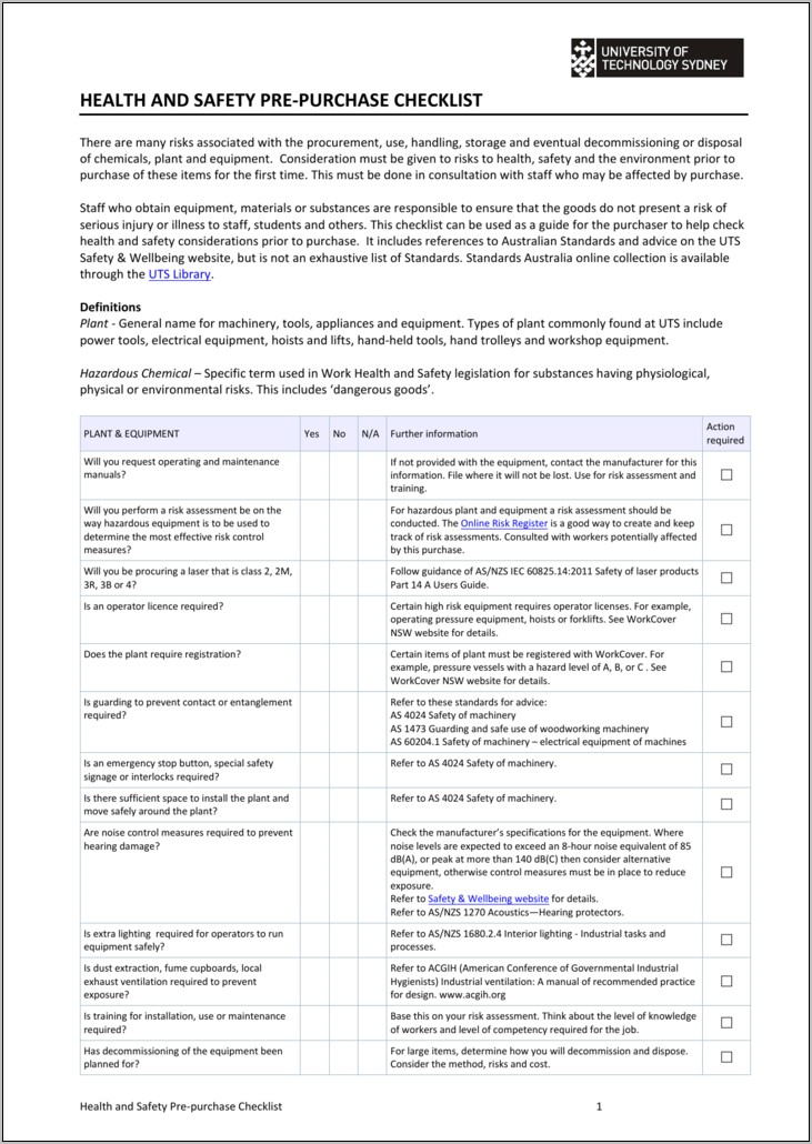 Work Health And Safety Manual Template Nsw