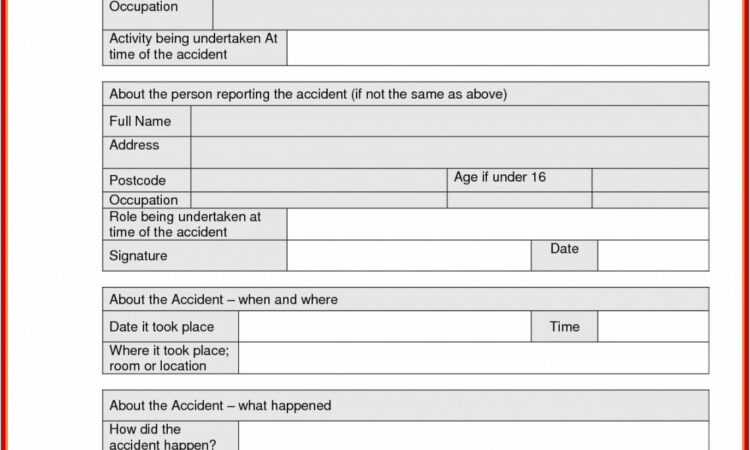 Work Injury Form Template