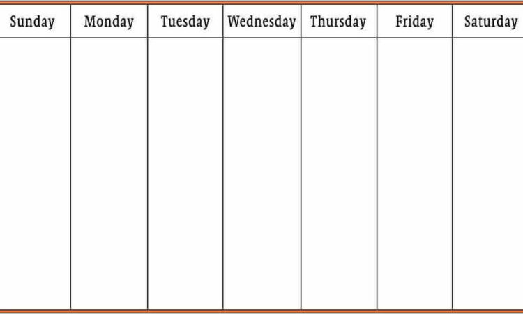 Work Week Calendar Template Word