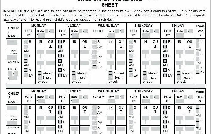 Worker Attendance Sheet Template