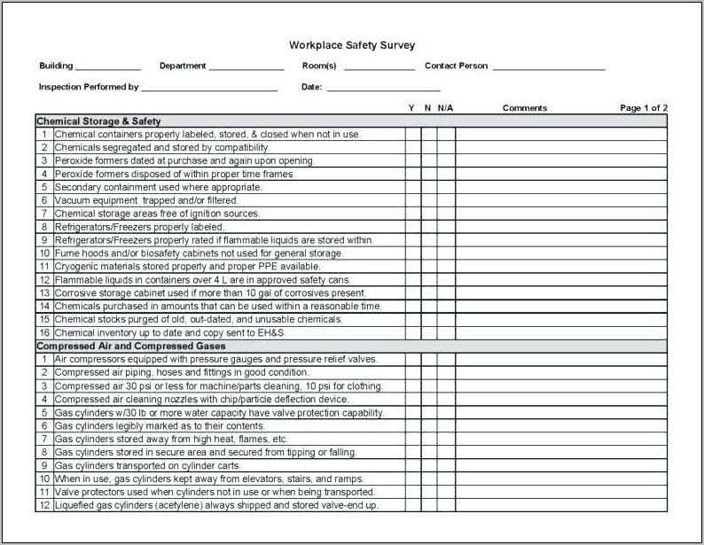 Workplace Health And Safety Audit Checklist