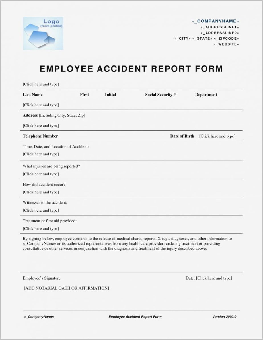 Workplace Incident Report Form Template Qld