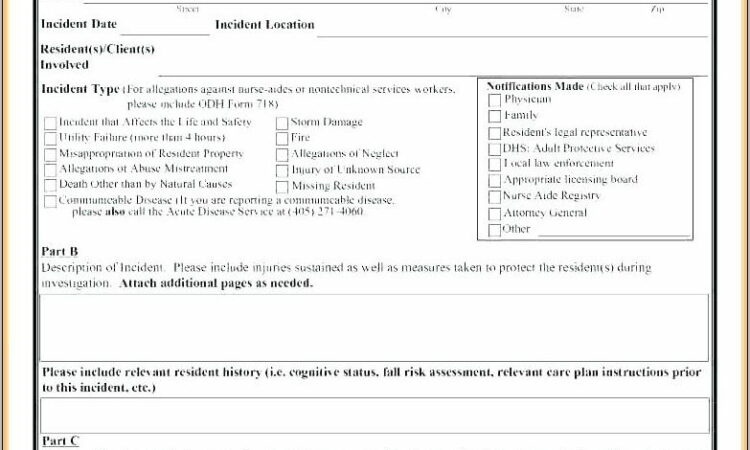 Workplace Violence Incident Report Form Sample