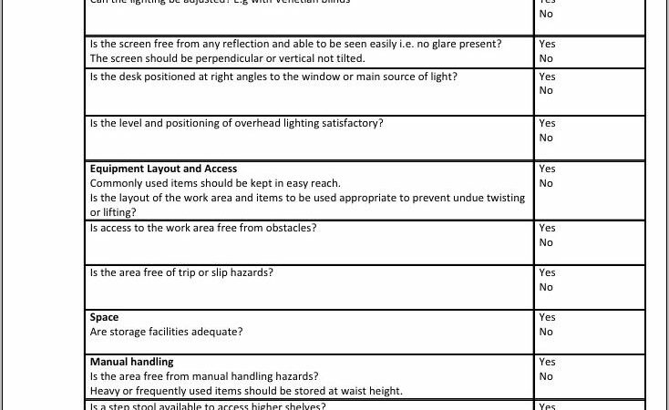 Workstation Ergonomic Assessment Template