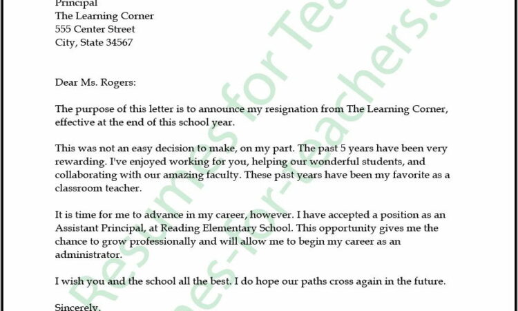 Writing Resignation Letter Sample