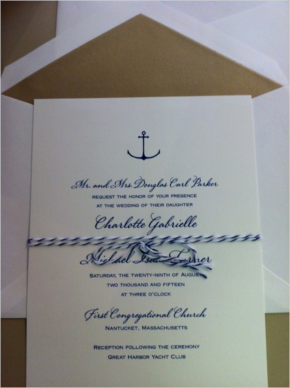Yacht Wedding Invitation Wording