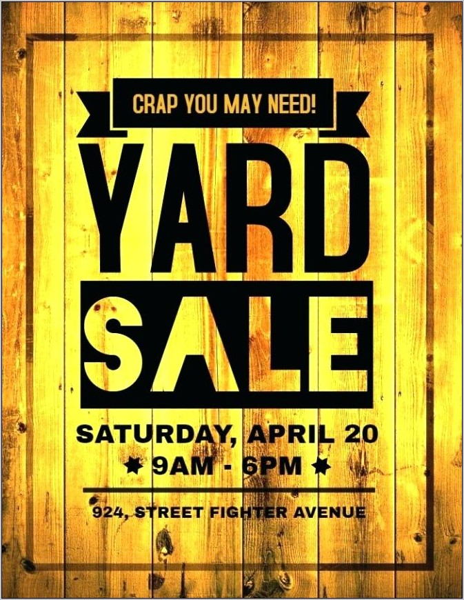Yard Sale Flyer Template Free