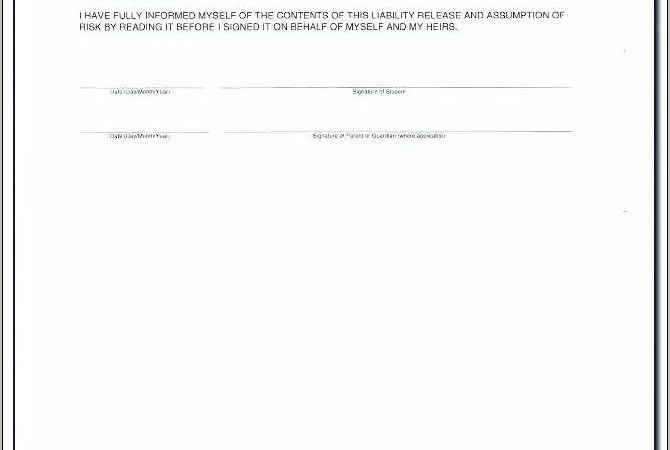 Yoga Class Waiver Form Template