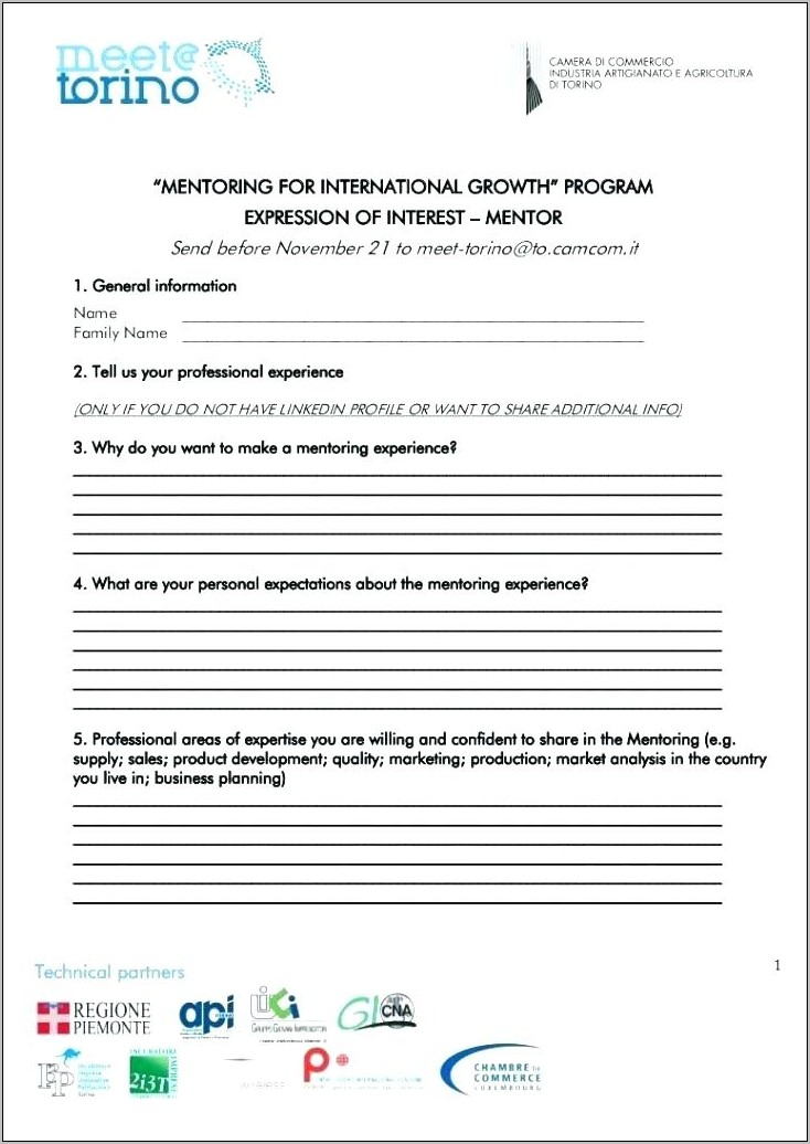 Youth Application Form Template