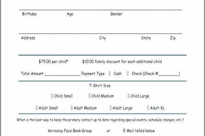 Youth Football Camp Registration Form Template