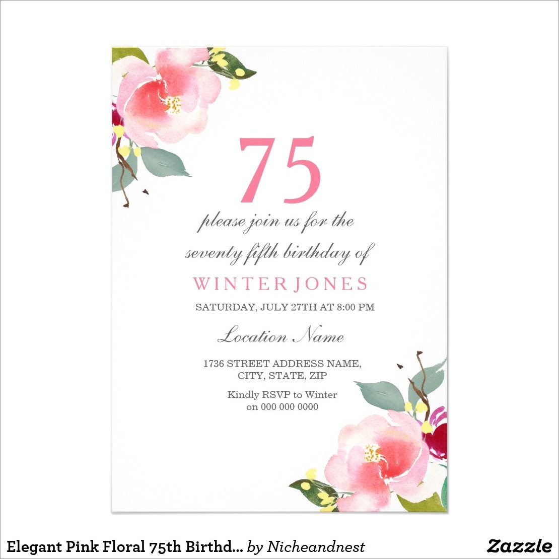 Zazzle 75th Birthday Invitations