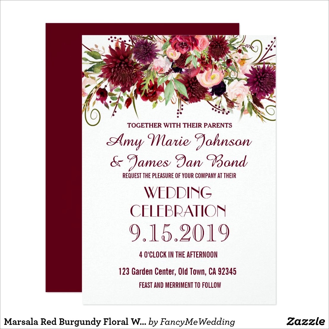 Zazzle Burgundy Wedding Invitations
