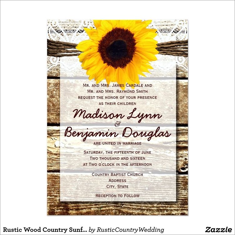Zazzle Sunflower Wedding Invitations