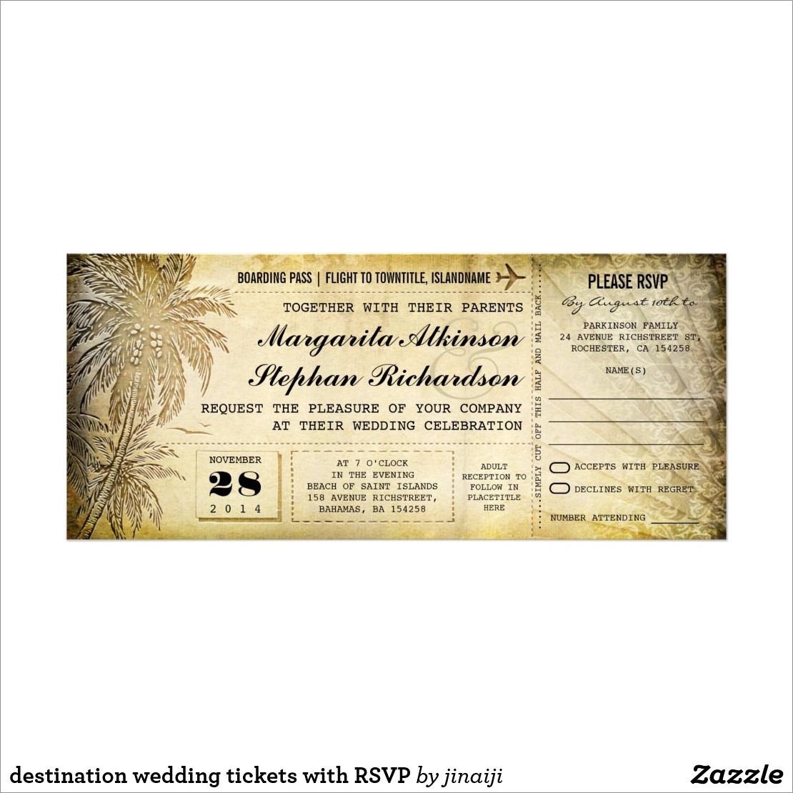 Zazzle Wedding Invitations With Rsvp
